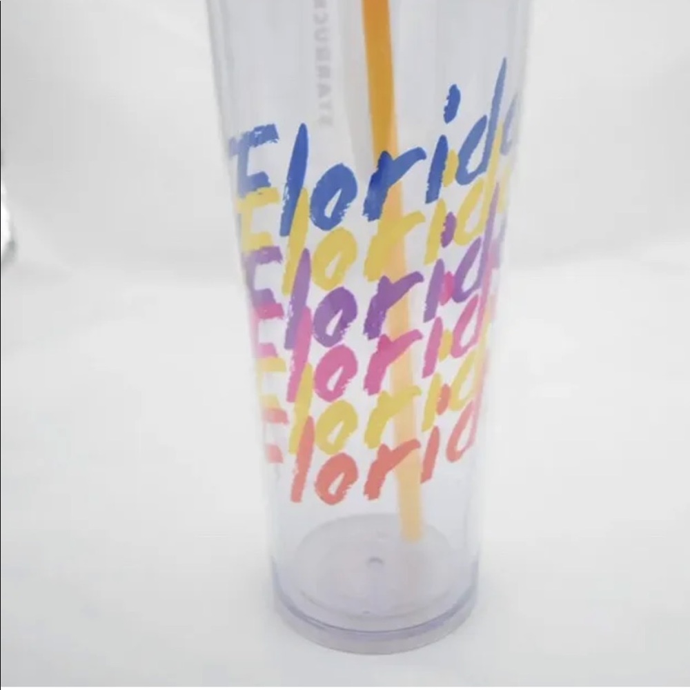 Starbucks Florida Tumbler Acrylic Clear Cold Cup 24oz Souvenir RARE NEW - Picture 7 of 7